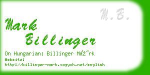 mark billinger business card